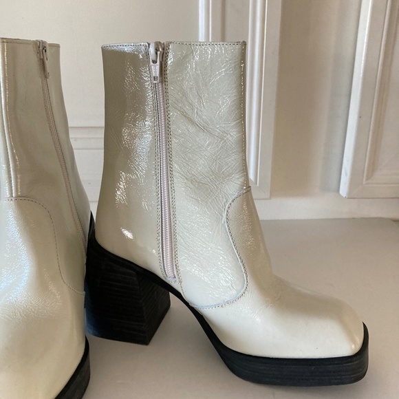 NWOT Free People Ruby White Patent Leather Platform Boots Sz 36.5 - Picture 7 of 8